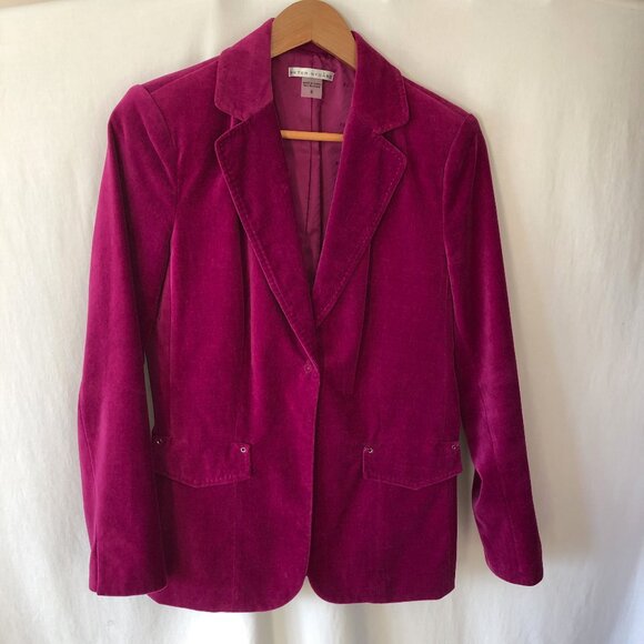 Nygard Collection Jackets & Blazers - Magenta Velour Jacket